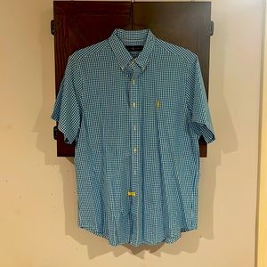 Ralph Lauren aqua and white mens xl